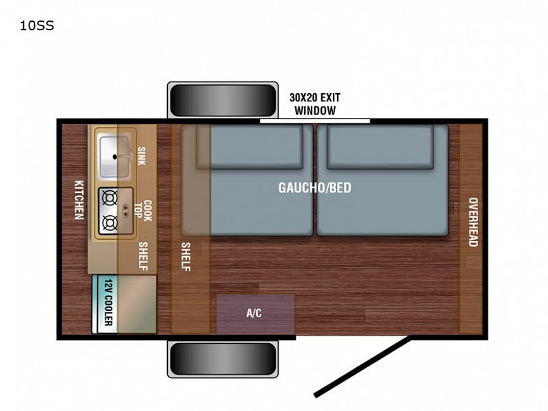 Bushwacker 10SS Teardrop Trailer Floor Plan RV Rental